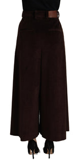 Κομψό παντελόνι κορδονιού Bordeaux High-Waist