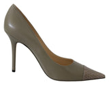 Elegant Pebble Green Pointed Toe Pumps