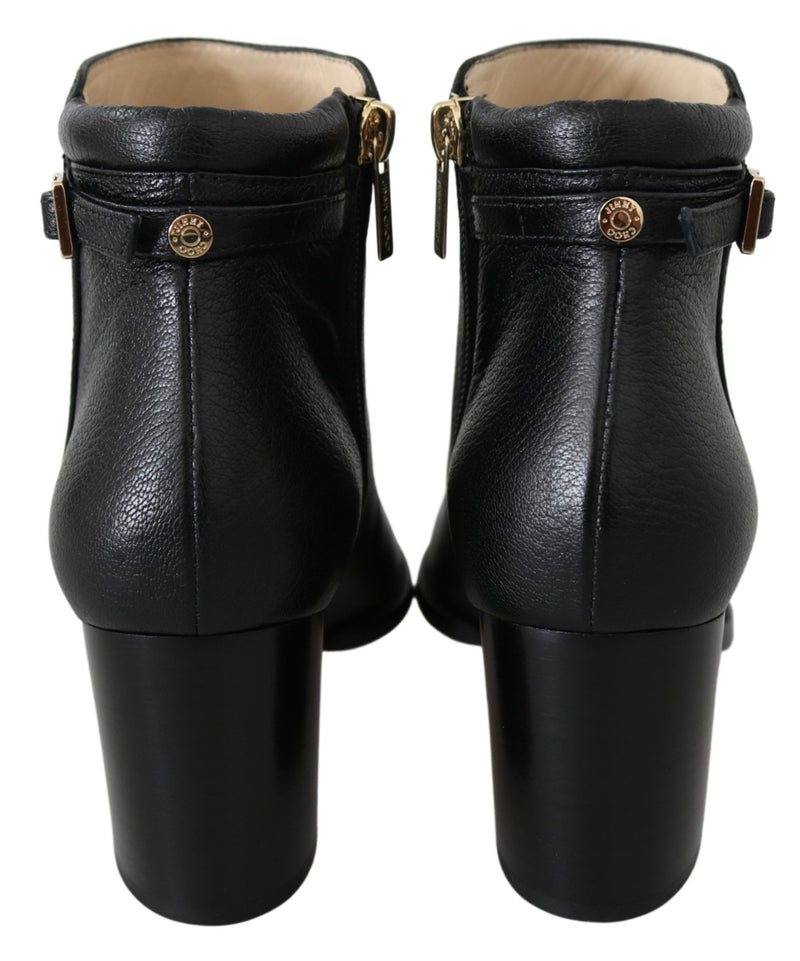 Elegante schwarze Lederstiefel