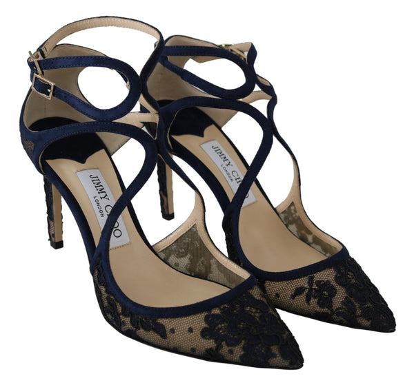 Pombas de cuero Lancer Navy Elegancia desatado