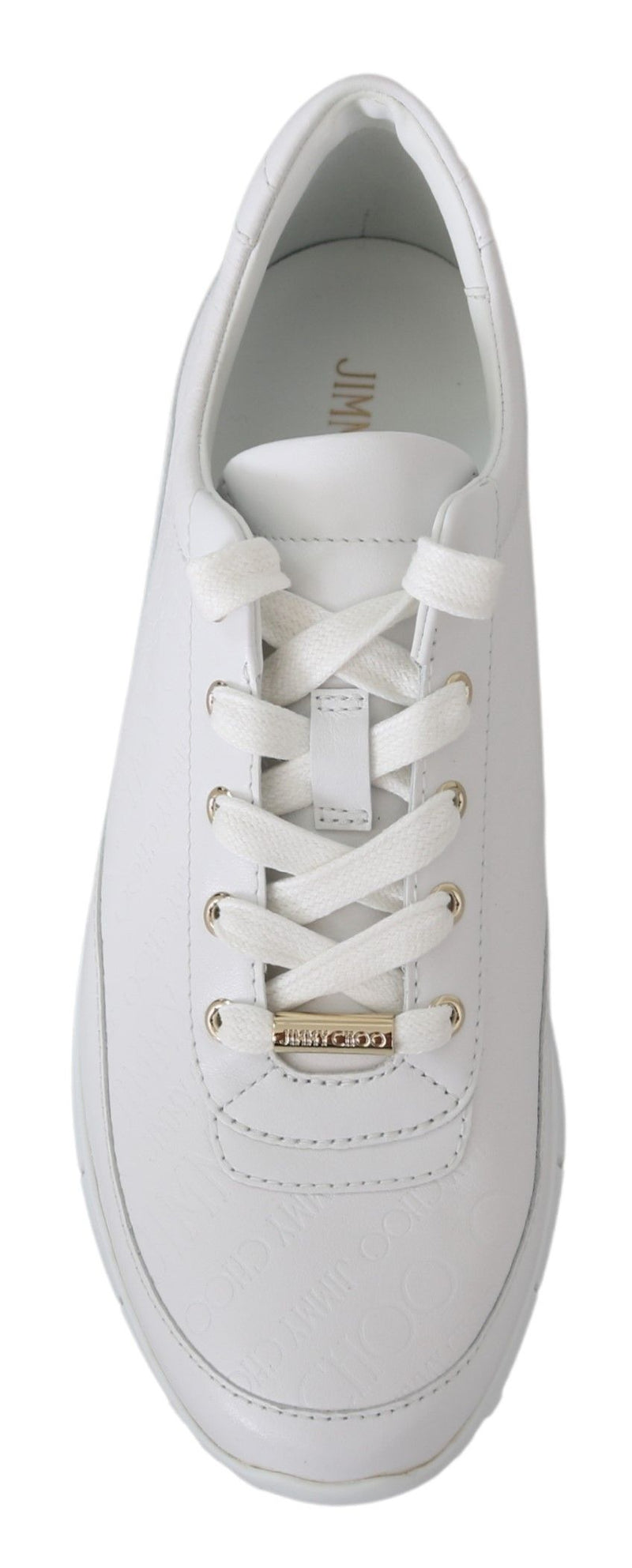 Elegantes zapatillas de cuero blanco