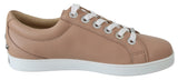 Pulver rosa Nappa -Leder -Sneaker