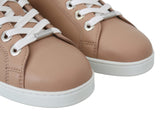 Pulver rosa Nappa -Leder -Sneaker