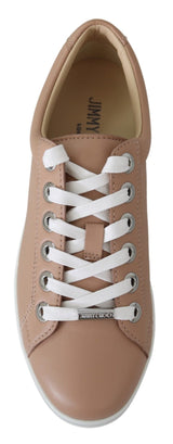 Pulver rosa Nappa -Leder -Sneaker