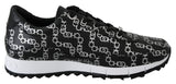 Eleganti sneaker in pelle nera e argento