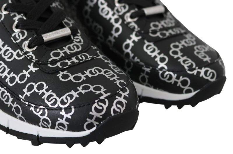 Eleganti sneaker in pelle nera e argento