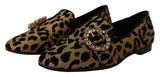 Elegantes mocasines de gema de cristal de leopardo