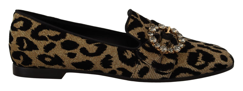 Elegantes mocasines de gema de cristal de leopardo