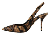 Tiger Pattern Slingback Tacchi pompe