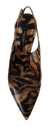 Tiger Pattern Slingback Tacchi pompe