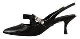 Elegante pompa dei tacchi in slingback in cristallo