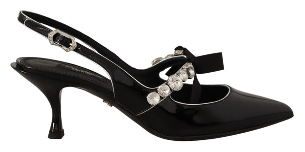 Elegante pompa dei tacchi in slingback in cristallo