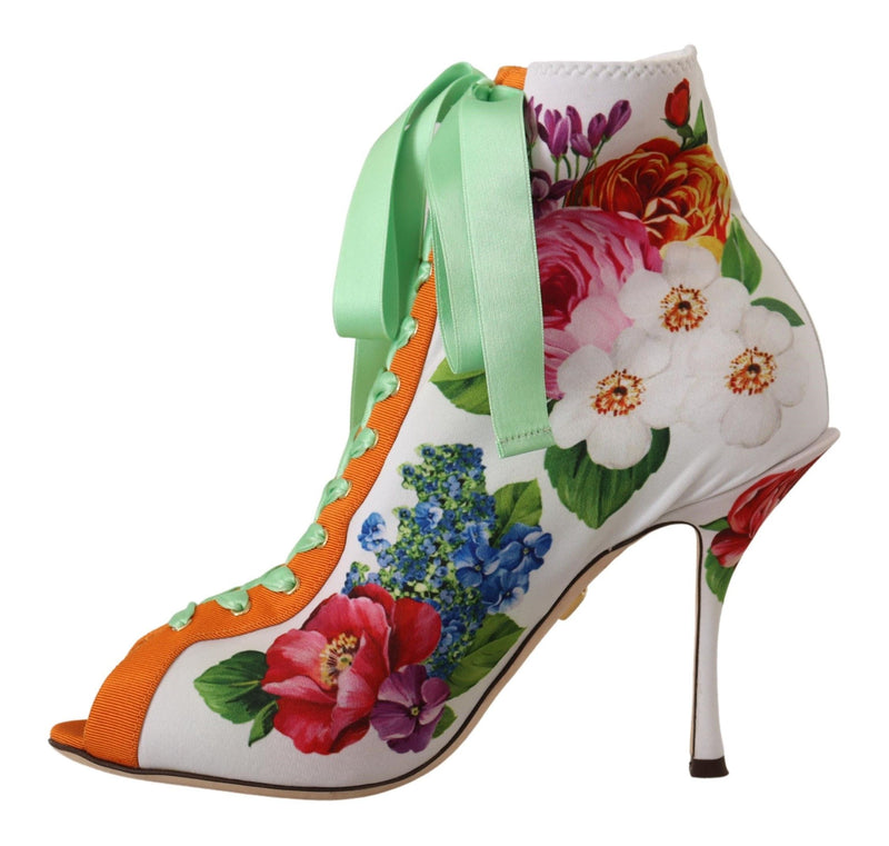 Tacones de jersey de los pies abiertos florales