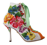 Tacones de jersey de los pies abiertos florales