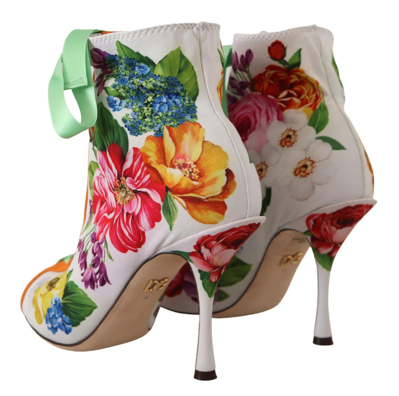 Tacones de jersey de los pies abiertos florales