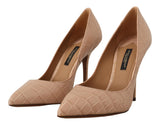 Eleganti pompe in pelle nuda beige