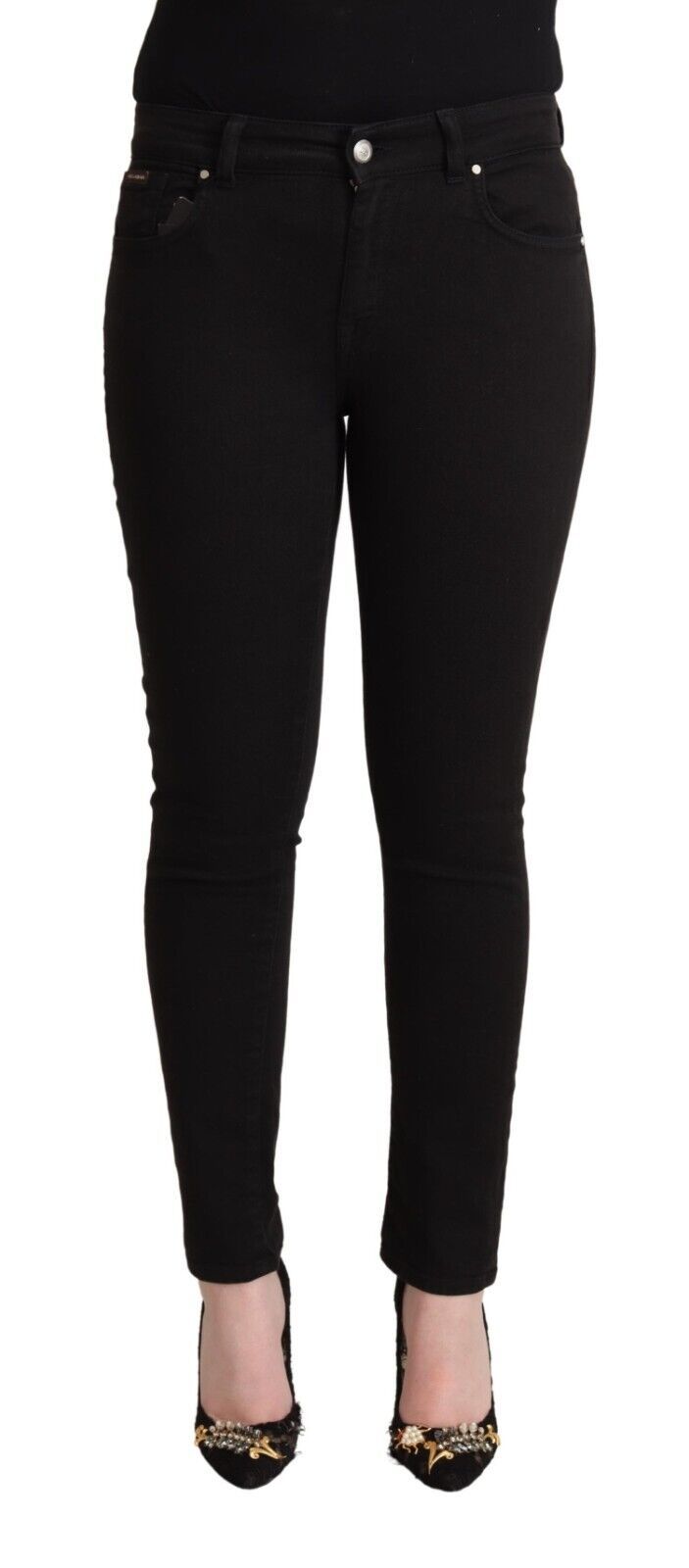 Jeans de mezclilla negras de fit chic Slim