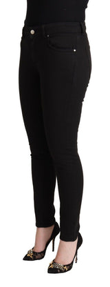 Jeans de mezclilla negras de fit chic Slim