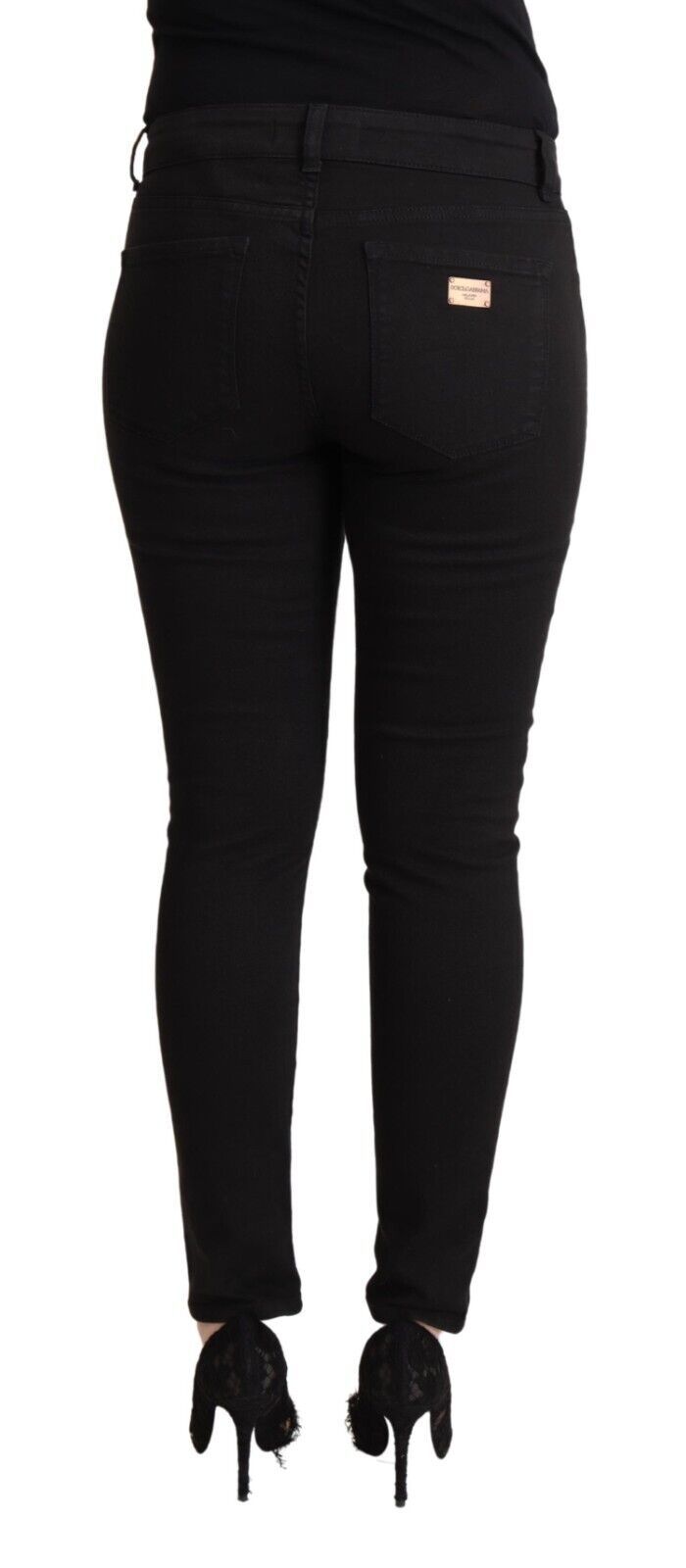 Jeans de mezclilla negras de fit chic Slim