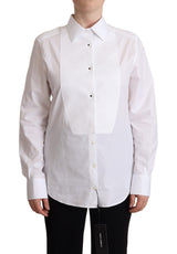 Elegante camisa de vestir de poplina blanca