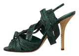 Elegantes tacones de tiras de Python Green Python