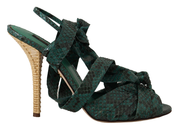 Elegantes tacones de tiras de Python Green Python