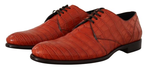 Squisite scarpe da vestito in pelle esotica in pelle croc