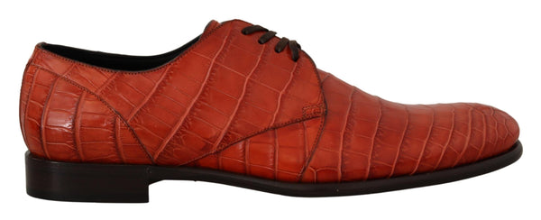 Squisite scarpe da vestito in pelle esotica in pelle croc