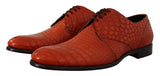 Exotische orange Croc Leder Schnürkostenschuhe