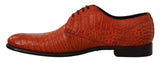 Exotische orange Croc Leder Schnürkostenschuhe