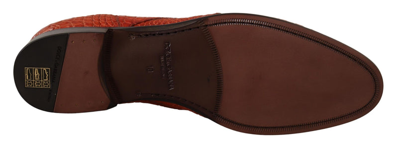 Exotische orange Croc Leder Schnürkostenschuhe