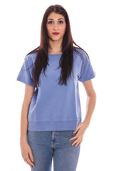 Chic Blue Cotton Speatshirt με κλασικό λογότυπο