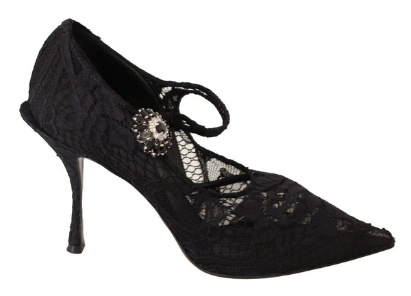 Elegant Black Lace Stiletto Pumps