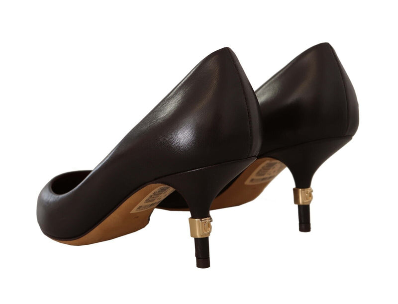 Elegante braune Lederheelspumpen