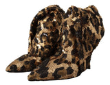 Elegante Leoparden-Pinse kniehohe Stiefel