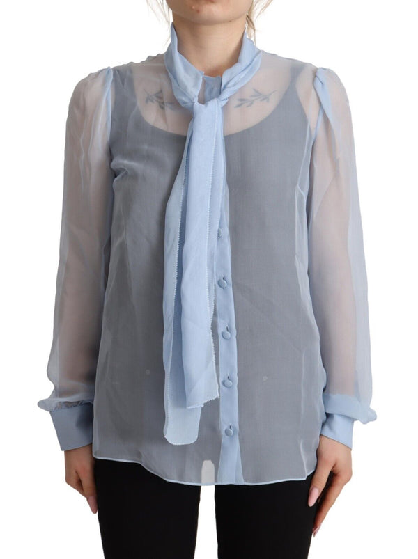 Blusa del colletto a ascot elegante di seta