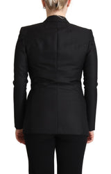 Elegante blazer negro de doble pecho