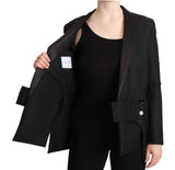 Elegante blazer negro de doble pecho