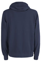 Blue Cotton Mischung mit Kapuze -Sweatshirt mit Vordertasche