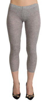 Chic Grey Slim Fit Cropped Leggings