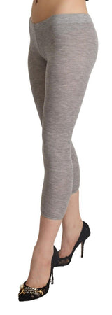 Chic Grey Slim Fit Cropped Leggings