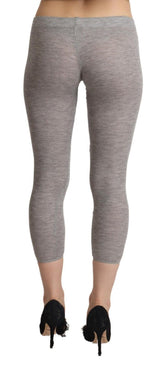 Chic grigio grigio leggings a crociera