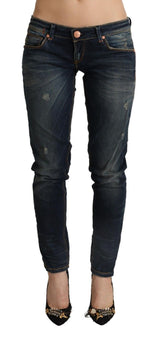 Chic Dark Dark Blue Slim Fit Denim per appassionati di stile