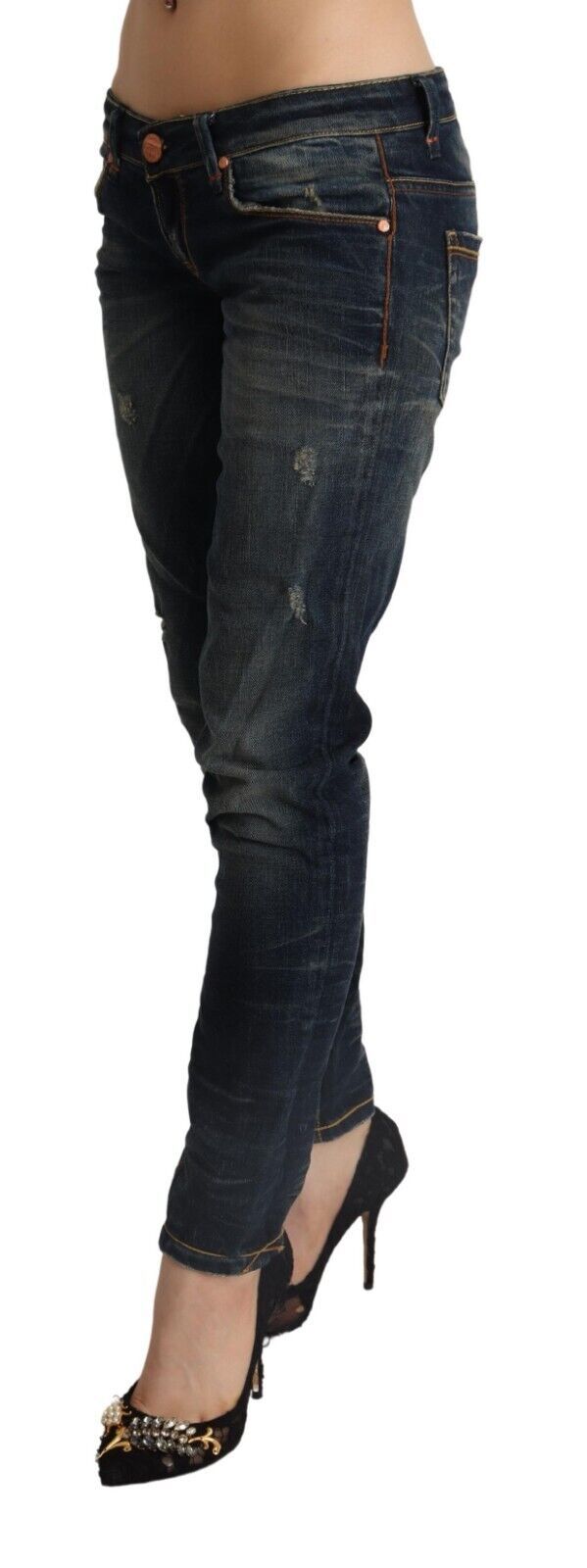 Chic Dark Dark Blue Slim Fit Denim per appassionati di stile