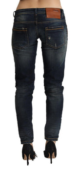 Chic Dark Blue Slim Fit Denim für Stilliebhaber