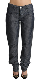 Elegant Mid Waist Straight Cut Denim