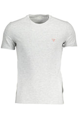 Essentielles graues Crew -Nacken -Logo -T -Shirt