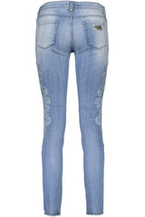 Chic Light Blue Broidered Denim