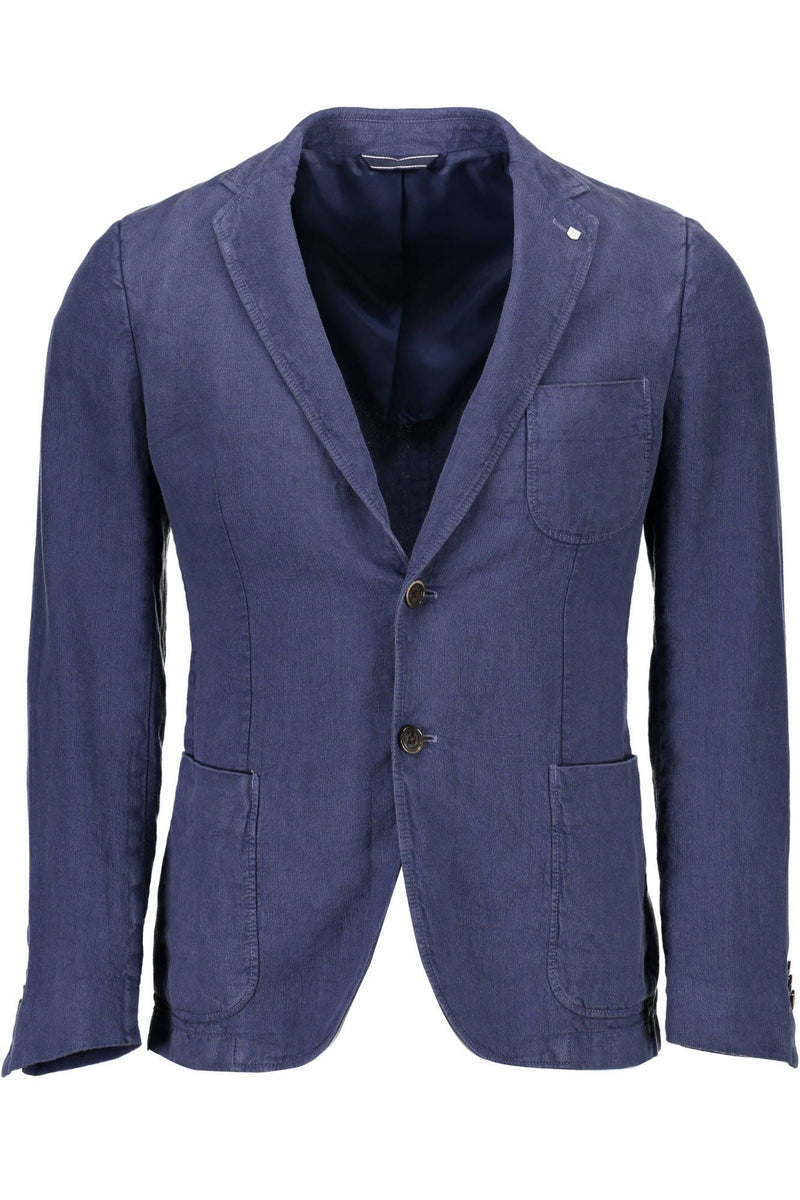 Elegante Leinen klassische Jacke - ruhig blau