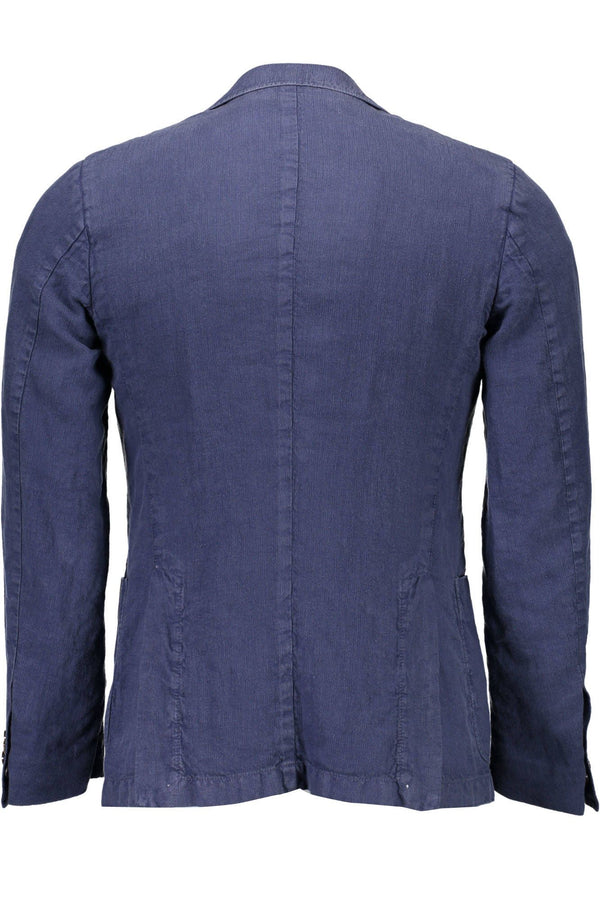 Veste classique en lin élégant - bleu serein